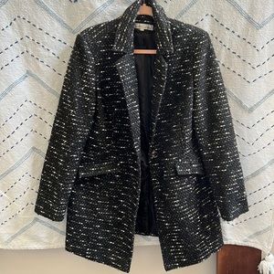 KENNETH COLE Coat Wool Ribbon Tweed Button